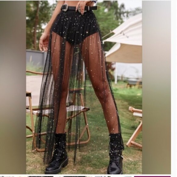 Black Mesh Skirt Halloween Costume - Picture 1 of 2